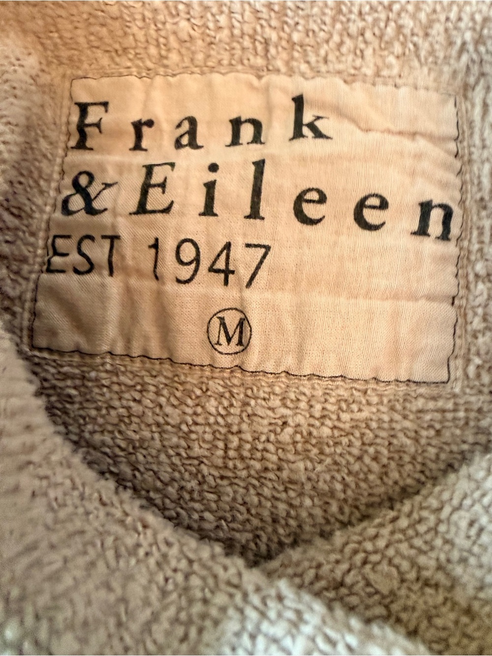 NWOT Frank and Eileen, Effie funnel neck, triple fleece, medium Biscotti tan - Picture 3 of 8